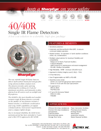 Thumbnail of document Data Sheet - 40/40R Single IR Flame Detector